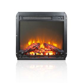 18 inch electric fireplace insert, ultra thin heater with log set & realistic flame, overheating protection