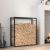 Firewood Rack Matt Black 31.5"x11"x33.9" Steel