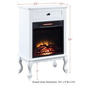 ACME Eirene Fireplace in White Finish AC00853