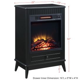 ACME Hamish Fireplace in Black Finish AC00851