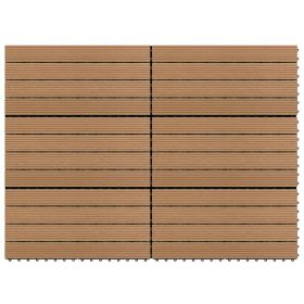 Decking Tiles 6 pcs WPC 23.6"x11.8" 11.6 ft�� Brown