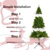 7.5-FT Artificial Christmas Tree with 1685 Tips,400LED, Unlit Hinged Spruce PVC/PE Xmas Tree for Indoor Outdoor, Green