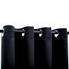 Blackout Curtains with Rings 2 pcs Black 54"x95" Fabric