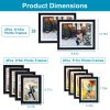 10Pcs Picture Frames Set Wall Desktop Display Photo Frame 4Pcs 5x7in Collage Frames 4Pcs 6x8in Frames 2Pcs 8x10in Gallery Frames Black