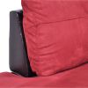 Red Flannel And PVC 3-Piece Couch Living Room Sofa Set B