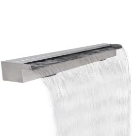 Rectangular Waterfall Pool Fountain Stainless Steel 47.2"