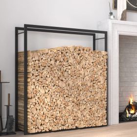 Firewood Rack Matt Black 43.3"x11"x45.7" Steel