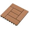 Brown 11 pcs 11.8"x11.8" Decking Tiles WPC 11 ft²