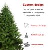 6-FT Artificial Christmas Tree with 1600 Tips,No Light, Unlit Hinged Spruce PVC/PE Xmas Tree for Indoor Outdoor, Green