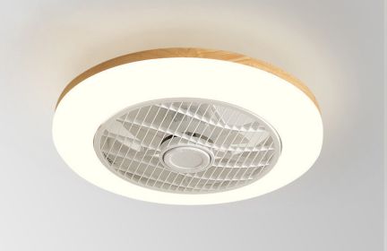 Rotating Air Guide Electric Hanging Fan Lamp (Option: Single loop imitation wood old-Us Standard 110V)