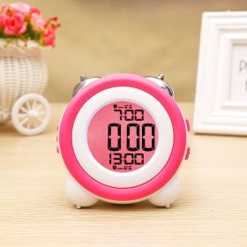 Led Message Board Kids Night-Light Digital Alarm Clock Children Wake Up Alarm Clock (Color: Pink)