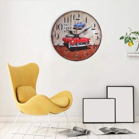 European Creative Wall Clock Wooden Living Room Quartz (Option: Butterfly)