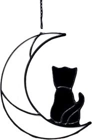 Moon Cat Flat Pendant Acrylic Indoor Window Decoration Commemorative Gift (Option: 6 Colors)