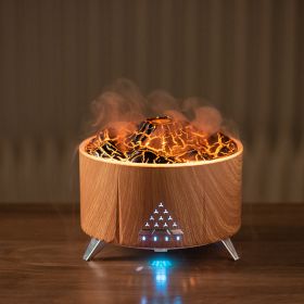 Wholesale Portable Household Mini Smart Oil Simulated Flame Ultrasonic Technology Aromatherapy Air Humidifier Essential Oil Diffuser (Option: Wooden-EU)