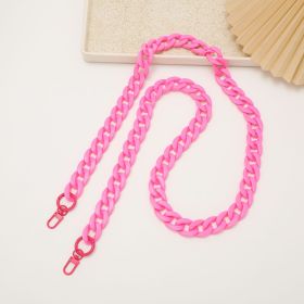 Color Acrylic Chain Mobile Phone Charm Handmade Bag (Option: Rose Red-21 × 29mm)