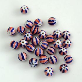 Blue And White Porcelain Ceramic Beads (Option: Red And Blue-9mm)