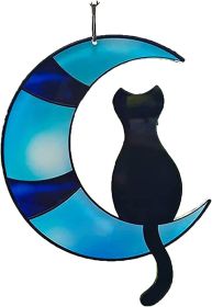 Moon Cat Flat Pendant Acrylic Indoor Window Decoration Commemorative Gift (Option: 2 Colors)