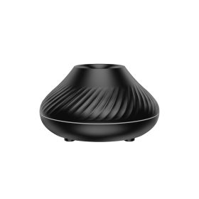 Newest RGB Flame Aroma Diffuser 130Ml 3d Colorful Flame Humidifier Fire Volcano Diffuser Flame (Color: Black)