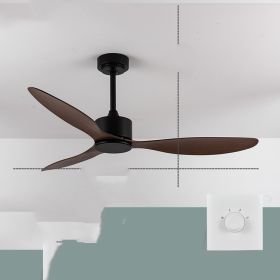 New Scandinavian Industrial Ceiling Fans Without Lights (Option: 42inch black dark wood grain)