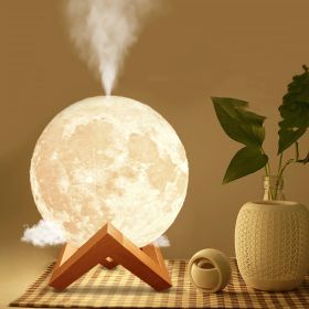 Lunar Humidifier Night Light Bedroom Household Aromatherapy Moisturizing Spray Dormitory Bedside Mute Creative Gift (Option: Wood-Usb plug in)