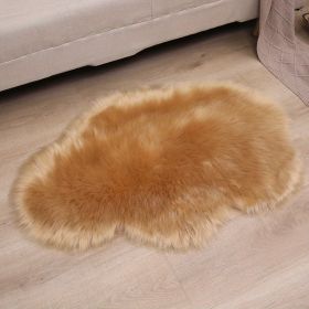 1pc, Fluffy Cloud Plush Rug - Soft Faux Fur Bedroom Decoration, Machine Washable, Funny Doormat, Nursery Decor, Throw Rugs for Home Decor (Color: Khaki)