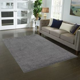 Traditional Solid Casual Tufted Shag Indoor Area Rug (Color: Gray)