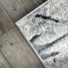 Shifra Luxury Area Rug in Gray with Silver Abstract Design