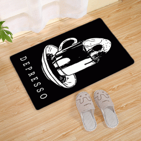 Halloween Flannel Floor Mat Bathroom Toilet Door Non-slop Mats Skull Absorbent Printing Floor Mat (Option: Halloween 210015-50x80)