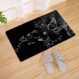 Halloween Flannel Floor Mat Bathroom Toilet Door Non-slop Mats Skull Absorbent Printing Floor Mat (Option: Halloween 210010-60x90)